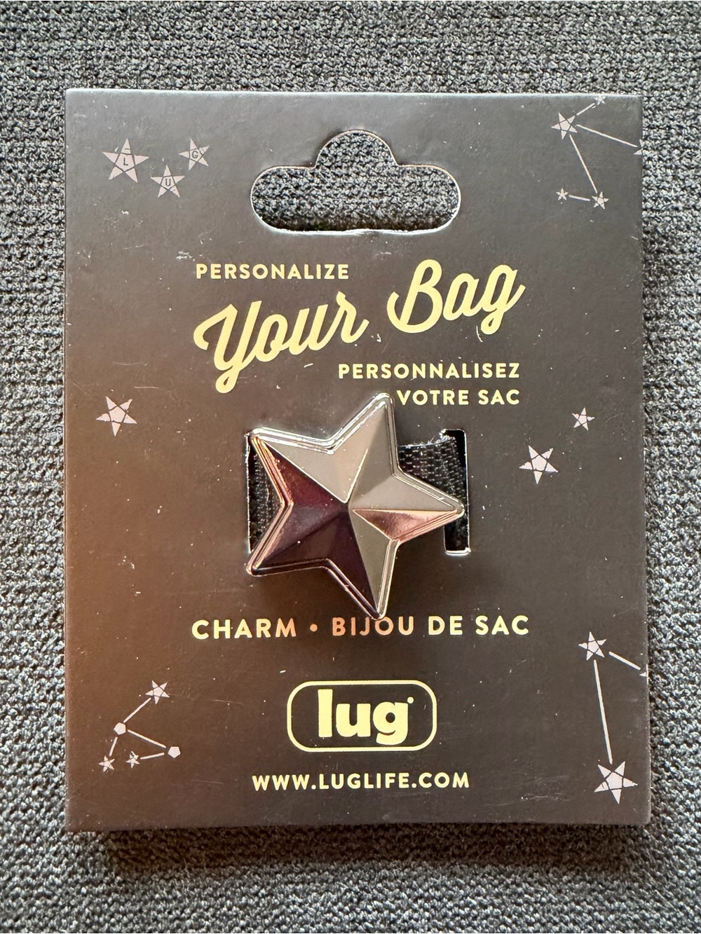 Lug Novelty Bag Enamel Sparkle Purse Charm – All American Star Gunmetal Silver